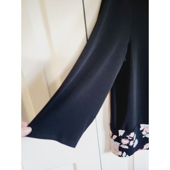 Chico's 2 Black Top Shirt Long Sleeve Hip Tie Slinky Stretch‎ Size Large - Picture 4 of 6